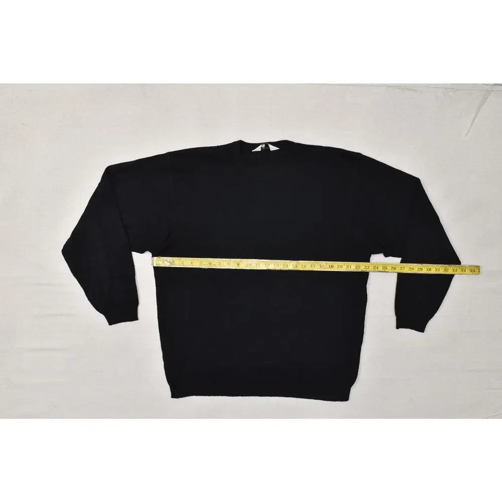 DALMINE Uomo Italy Black Pure New Wool Crewneck Sweater Men's Size L 52 - Picture 4 of 8